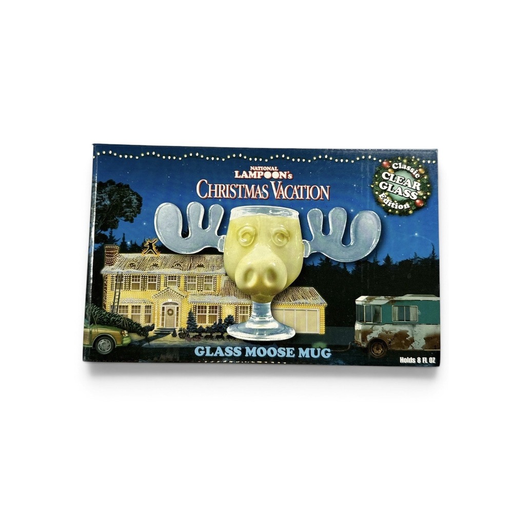 National Lampoon's Christmas Vacation Clark Griswold Clear Glass Moose Mug 08450